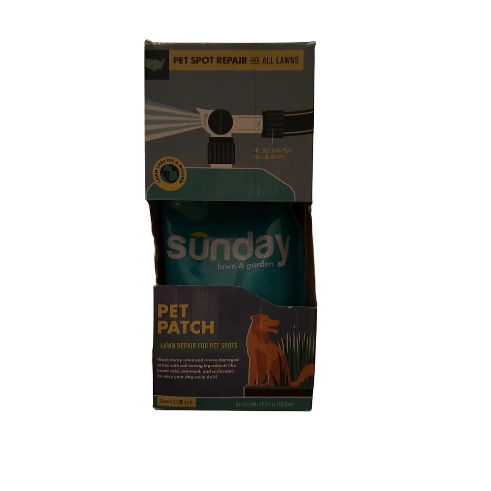 Sunday‎ Pet Patch Repair Fix Spots and Thicken Lawn W/ Sprayer 2500sq ft LQQK!